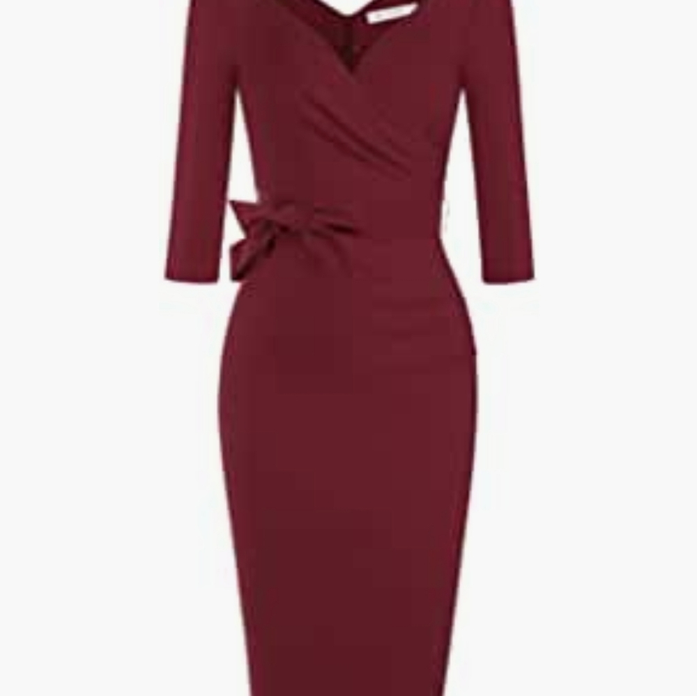 Merlot semi formal dress midi length